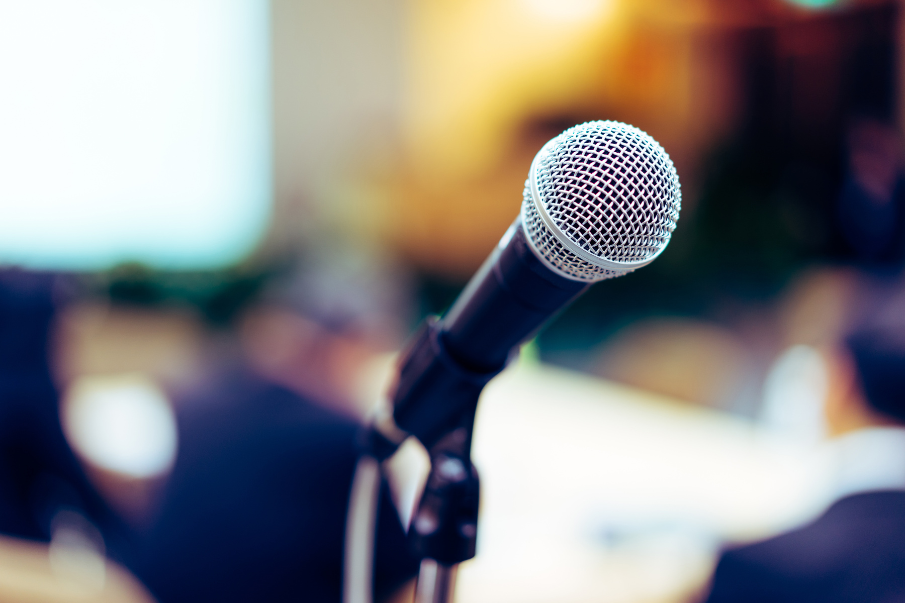 Microphone on stage singing contest.